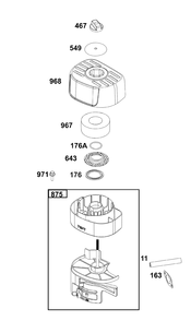Air Cleaner Group Diagram and Parts List for 106232-0383-01 100000 - 19Z999 Briggs and Stratton Engine